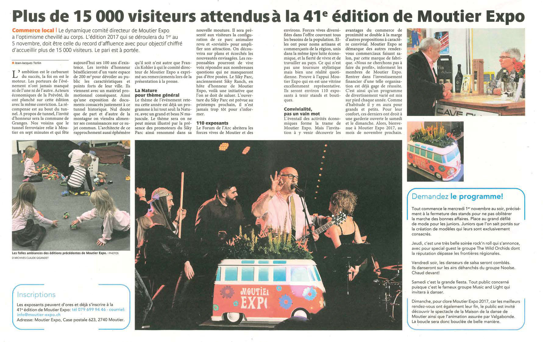 moutier expo article de presse la gazette