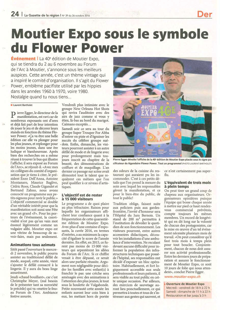 moutier expo article de presse la gazette