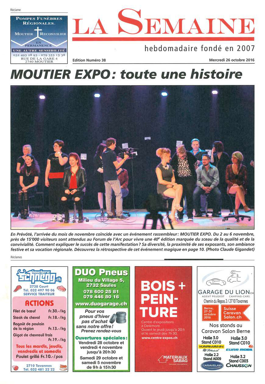 moutier expo article de presse la semaine