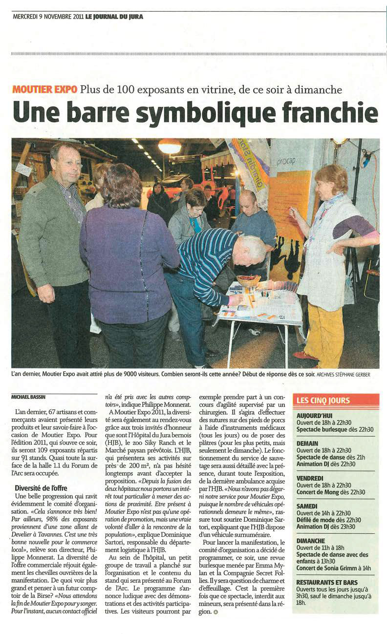moutier expo article de presse le journal du jura