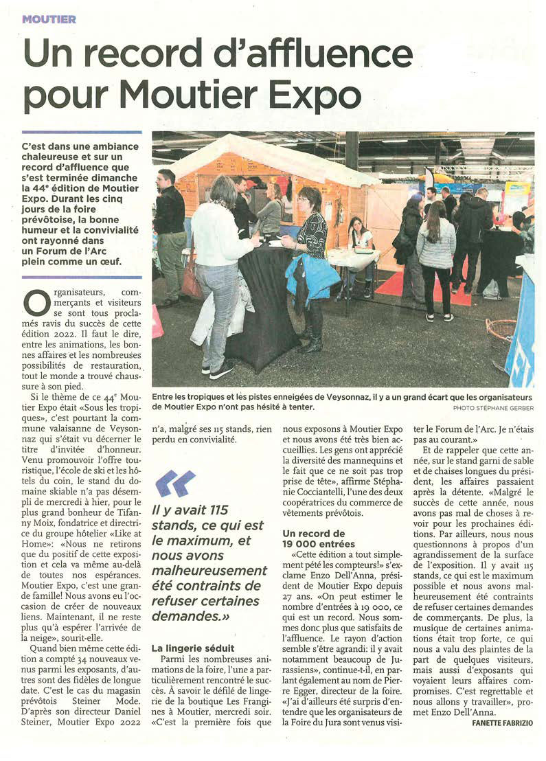 moutier expo article de presse le quotidien jurassien