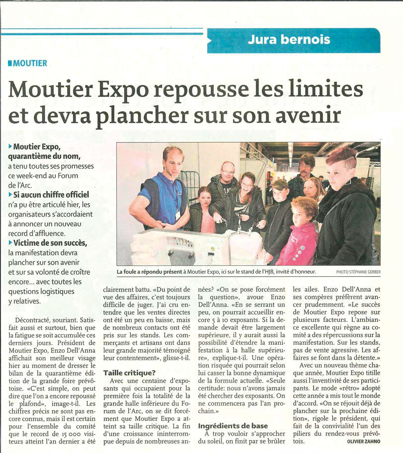 moutier expo article de presse le quotidien jurassien