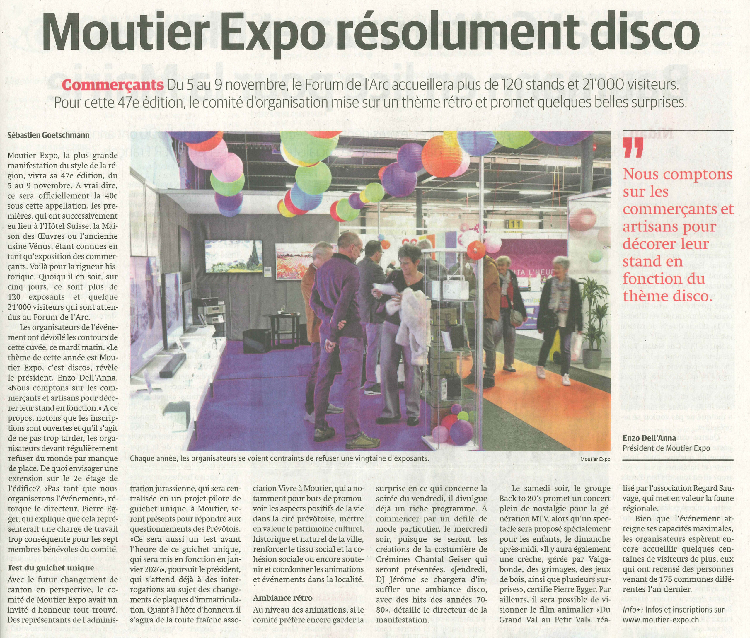 moutier expo article du journal du jura