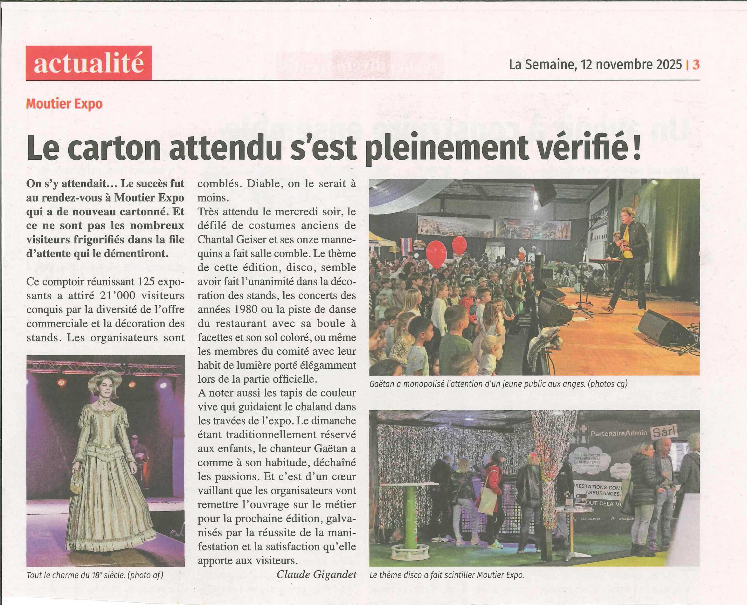 moutier expo article de La Semaine