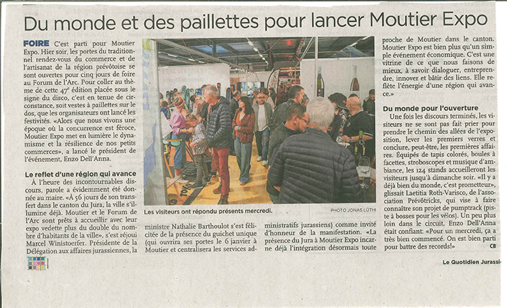 moutier expo article du quotidien jurassien