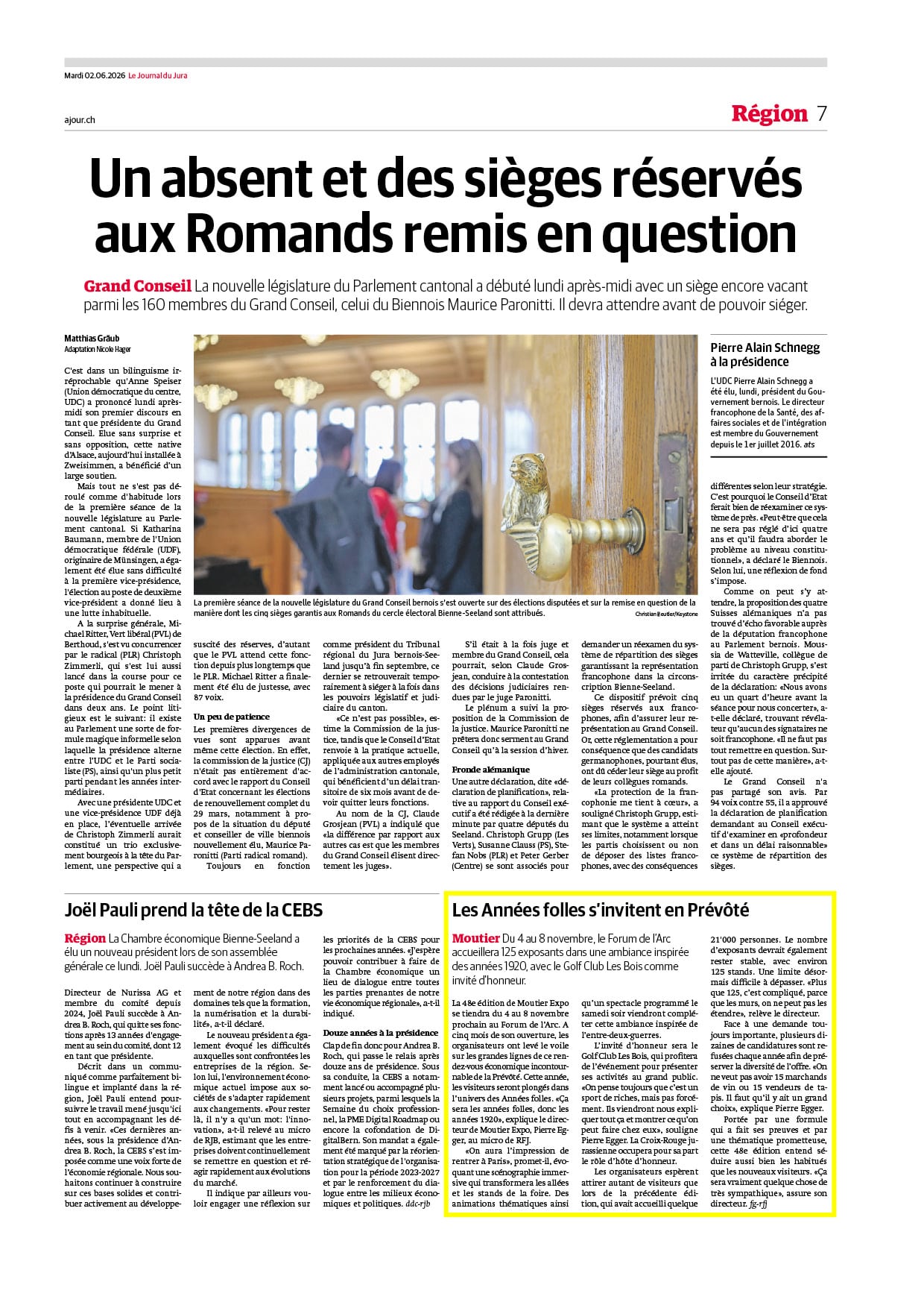 moutier expo article du Journal du Jura